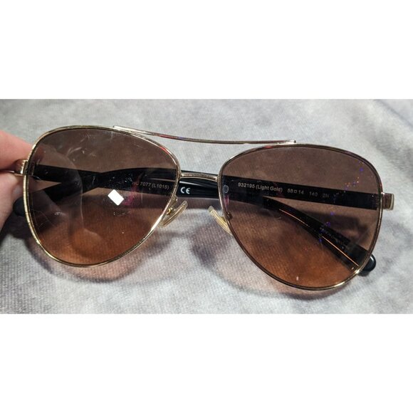 Coach Horse And Carriage Light Gold And Black Aviator Sunglasses main image 8